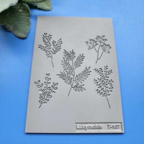 Polymer clay Texture tile Texture mat Clay stamp Polymer clay texture stencils "Botanic garden" T-107