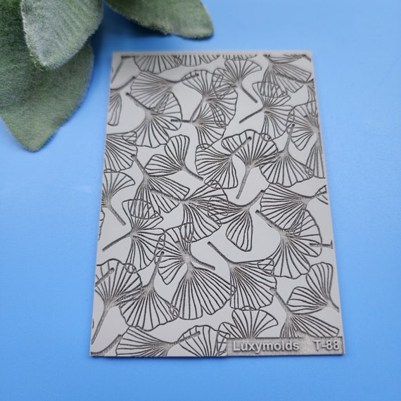 Polymer clay Texture tile Texture mat Clay stamp Polymer clay texture stencils "Leaves" T-88