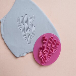 Polymer clay stamp "Cactus" 3D printed embossing