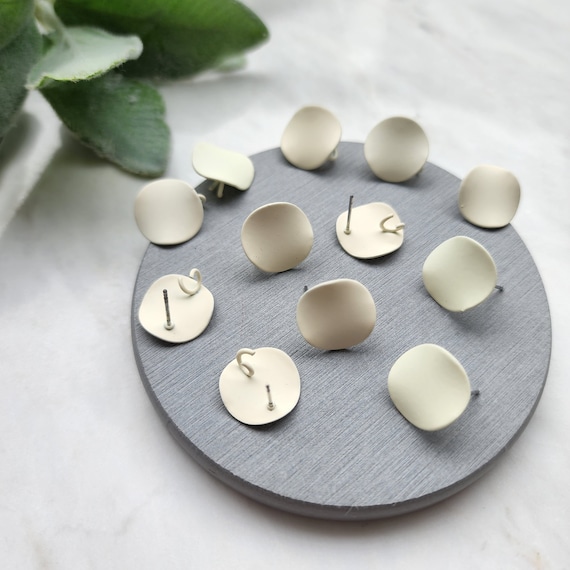 10 pcs Earrings stud components Circle Geometric Gold plated studs Earrings findings DIY jewelry 5 pairs 15 mm