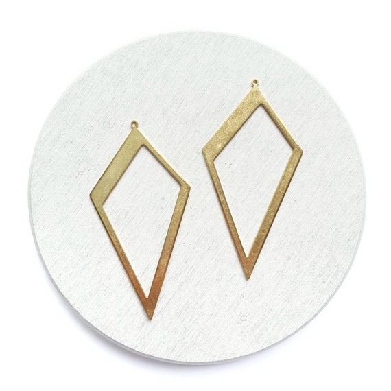 6 pcs Rhombus Earrings components Earrings findings DIY jewelry Raw brass connectors Geometry shape charms