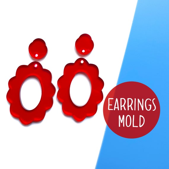 Silicone stud earrings mold Jewelry Resin mould for resin and epoxy