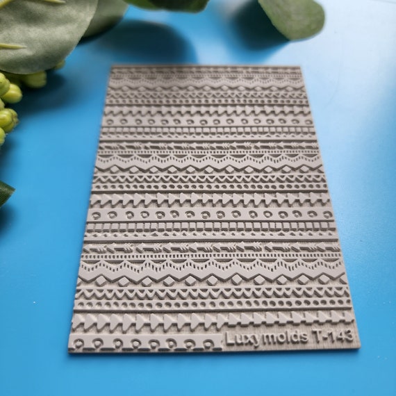 Polymer clay Texture tile Texture mat Clay stamp Polymer clay texture stencils T-143