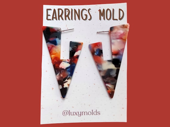 Silicone earrings mold / Silicone epoxy mold / Silicone UV resin molds / Geometry earrings silicone jewelry mold