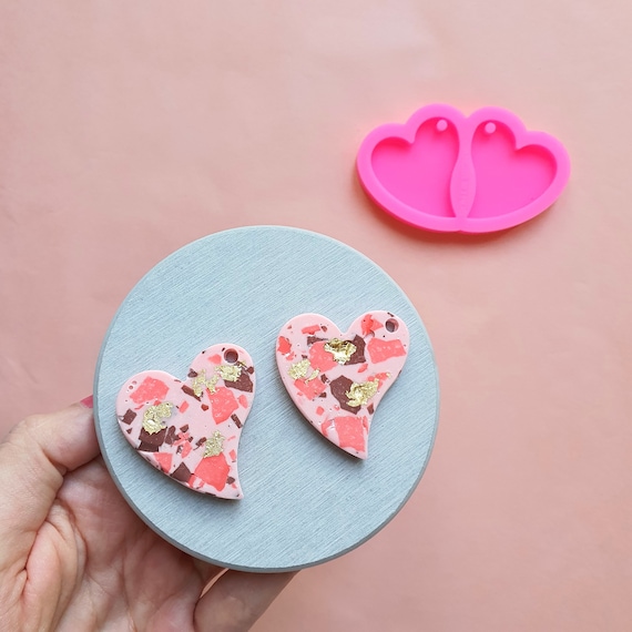Silicone earrings Heart mold mould for resin and epoxy