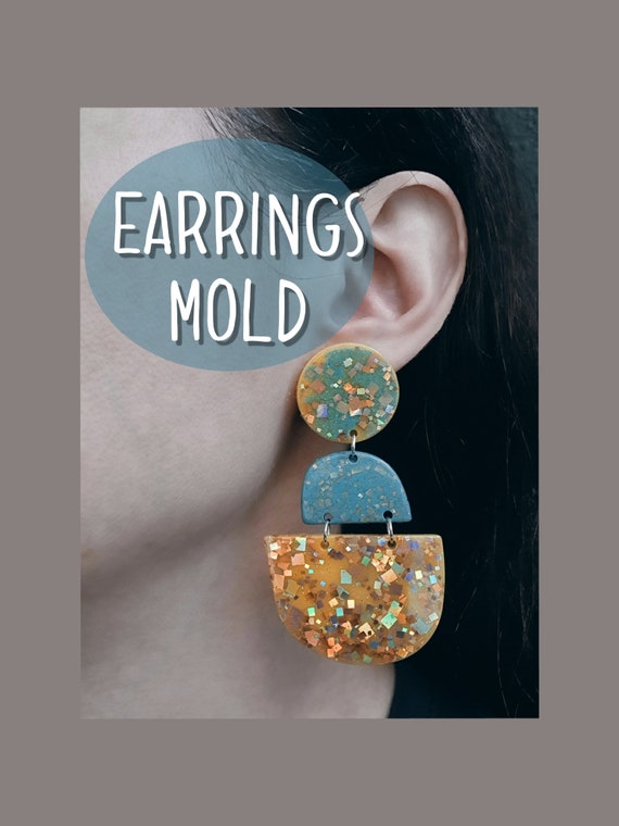 Silicone earrings mold Clear resin jewelry mold
