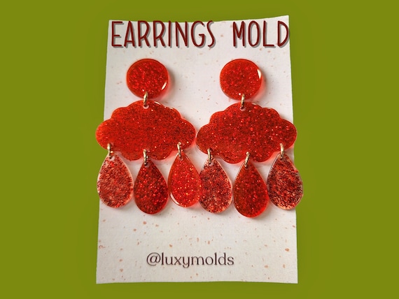 Silicone earrings mold / Silicone epoxy mold / Silicone earring moulds / Silicone UV resin molds / Clouds earring silicone jewelry mold