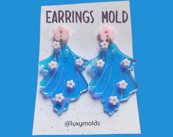 Halloween Ghost Earrings Silicone Mold, UV Resin Epoxy