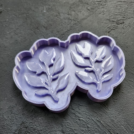 Glossy Earring Mold Blanks – Master Molds for Making Your Own Silicone Molds "Floral Leaf Botanic design"