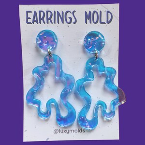 Silicone earrings mold / Silicone epoxy mold / Silicone UV resin molds / Abstract earrings silicone jewelry mold