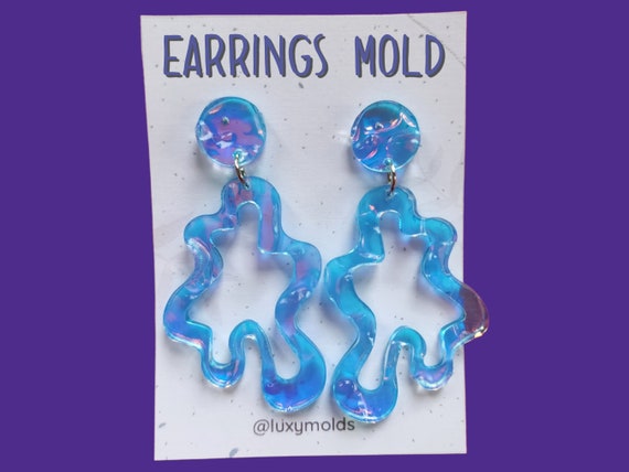 Silicone earrings mold / Silicone epoxy mold / Silicone UV resin molds / Abstract earrings silicone jewelry mold