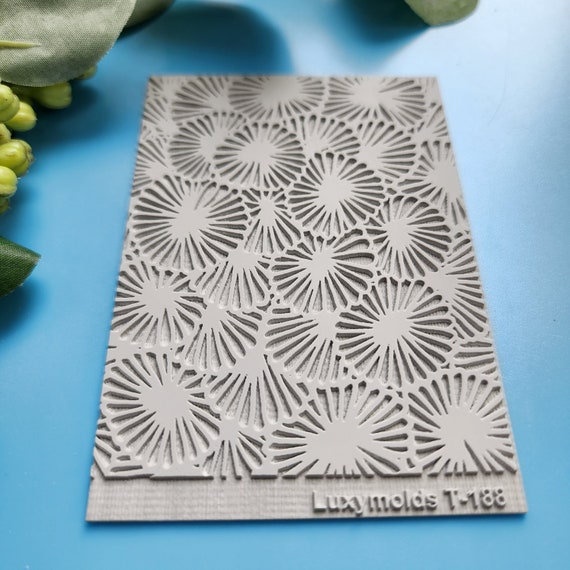 Polymer clay Texture tile Texture mat Clay stamp Polymer clay texture stencils "Flowers" T-188