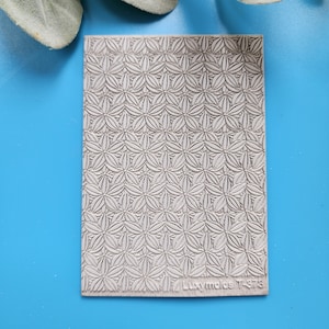 Polymer clay Texture tile Texture mat Clay stamp Polymer clay texture stencils &quot;Flower, botanic&quot; design clay texture Rubber mat T-373