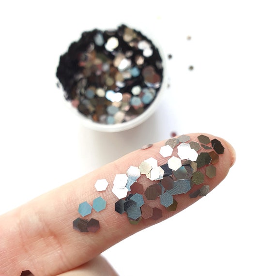 Silver Brown Hologram Hexagon Chunky glitter for Resin Epoxy crafts