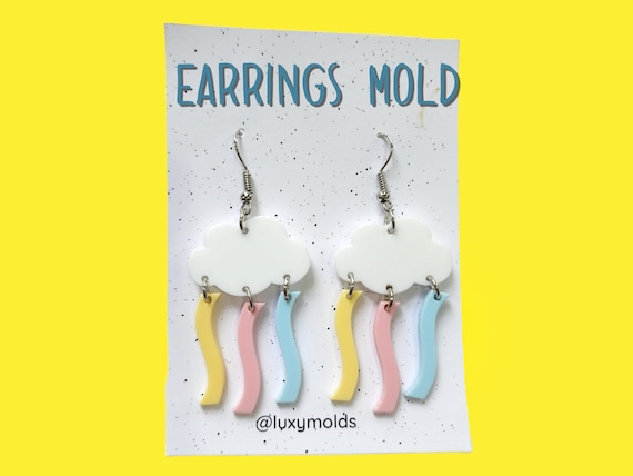 Silicone earrings mold / Silicone epoxy mold/Silicone earring moulds/Silicone UV resin molds/Cloud silicone jewelry mold/Matte finished mold
