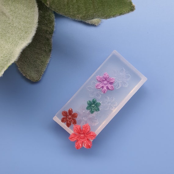 Silicone earrings mini mold "Flowers" for resin and epoxy