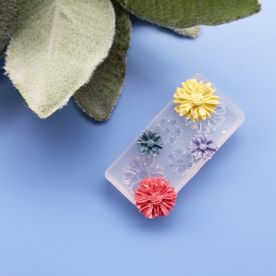 Silicone earrings mini mold "Flowers" for resin and epoxy