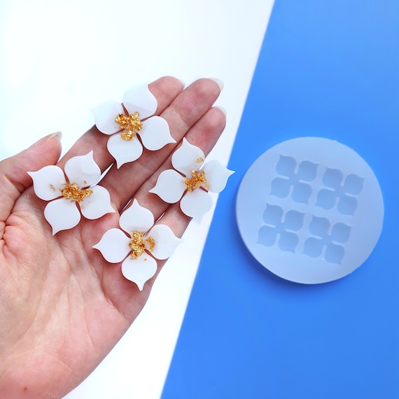 Silicone earrings mold flower mould for resin and epoxy "Hydrangea"