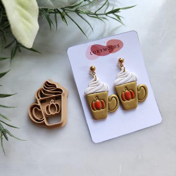 Halloween Polymer Clay cutters Stud earring clay cutters Earrings molds Polymer clay tool Pumpkin cream cup sharp cutter stamp
