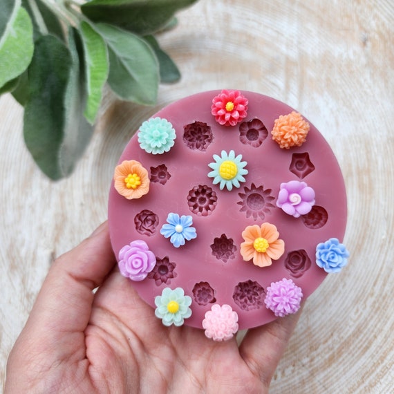 Silicone earrings mold / Silicone epoxy mold / Silicone stud earring moulds / Silicone UV resin molds / Flowers clay jewelry mold /Clay tool