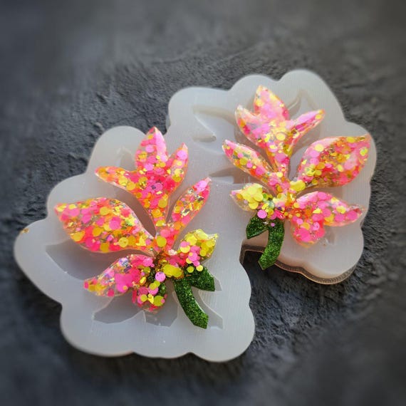 Silicone earrings mold Jewelry resin mold "Leaf" Botanic design epoxy mold