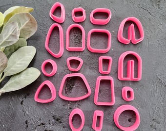 Polymer Clay Cutters, 18pc Geometric Earring Mold Set