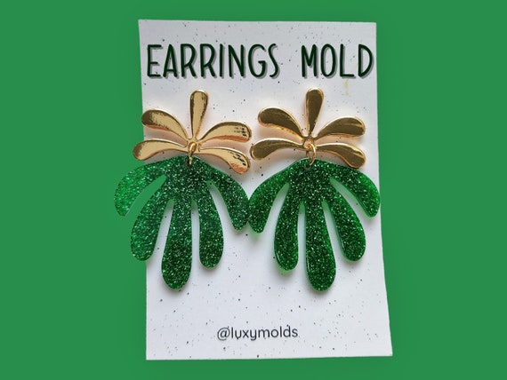 Silicone earrings mold / Silicone epoxy mold / Silicone earring moulds / Silicone UV resin molds / Leaf earring silicone jewelry mold