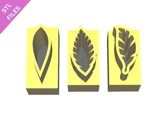 STL clay micro cutters files for 3D printing Sharp earring cutters Bunny Florals Flower petals Leaves Leaf download file for resin machine