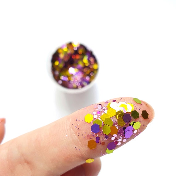 Gold Violet Mix Chunky glitter for Resin Epoxy crafts