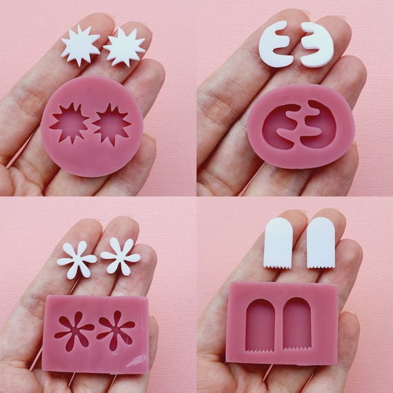 Silicone stud earrings mold Jewelry Resin mould for resin and epoxy
