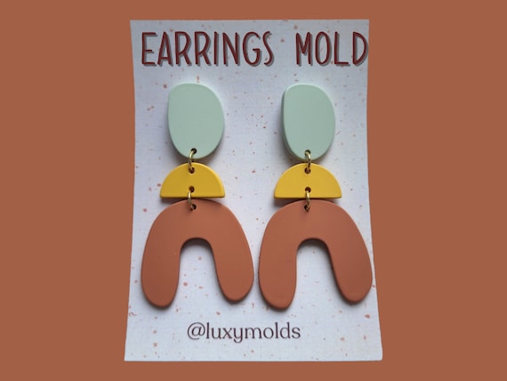 Silicone earrings mold / Silicone epoxy mold /Silicone earring moulds/Silicone UV resin molds/Arch silicone jewelry mold/Matte finished mold