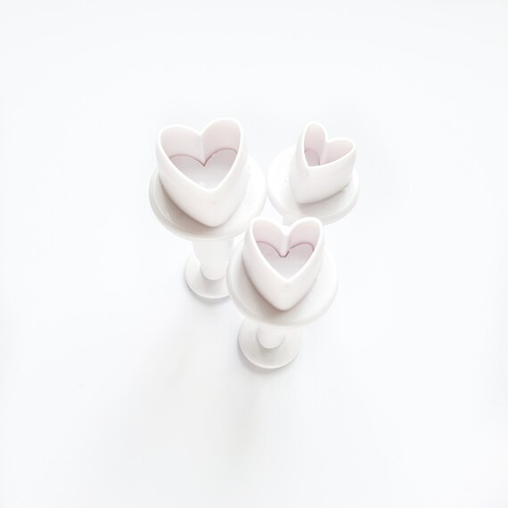 3 pcs Hearts cutters Geometry shapes for polymer clay