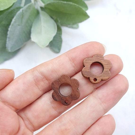 Wood Earring stud components Geometric studs Earrings findings DIY jewelry
