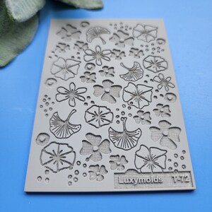Fimo Textur Fliese Textur Matte Clay Stempel Fimo Textur Schablonen &quot;Blumen&quot; T-72