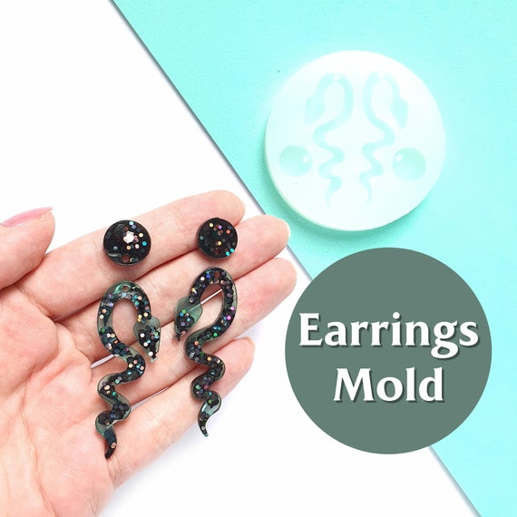 Silicone earring mold "Snake" Clear mold for resin and epoxy