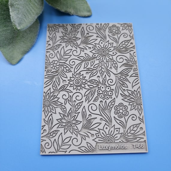 Polymer clay Texture tile Texture mat Clay stamp Polymer clay texture stencils "Sunflower" T-66