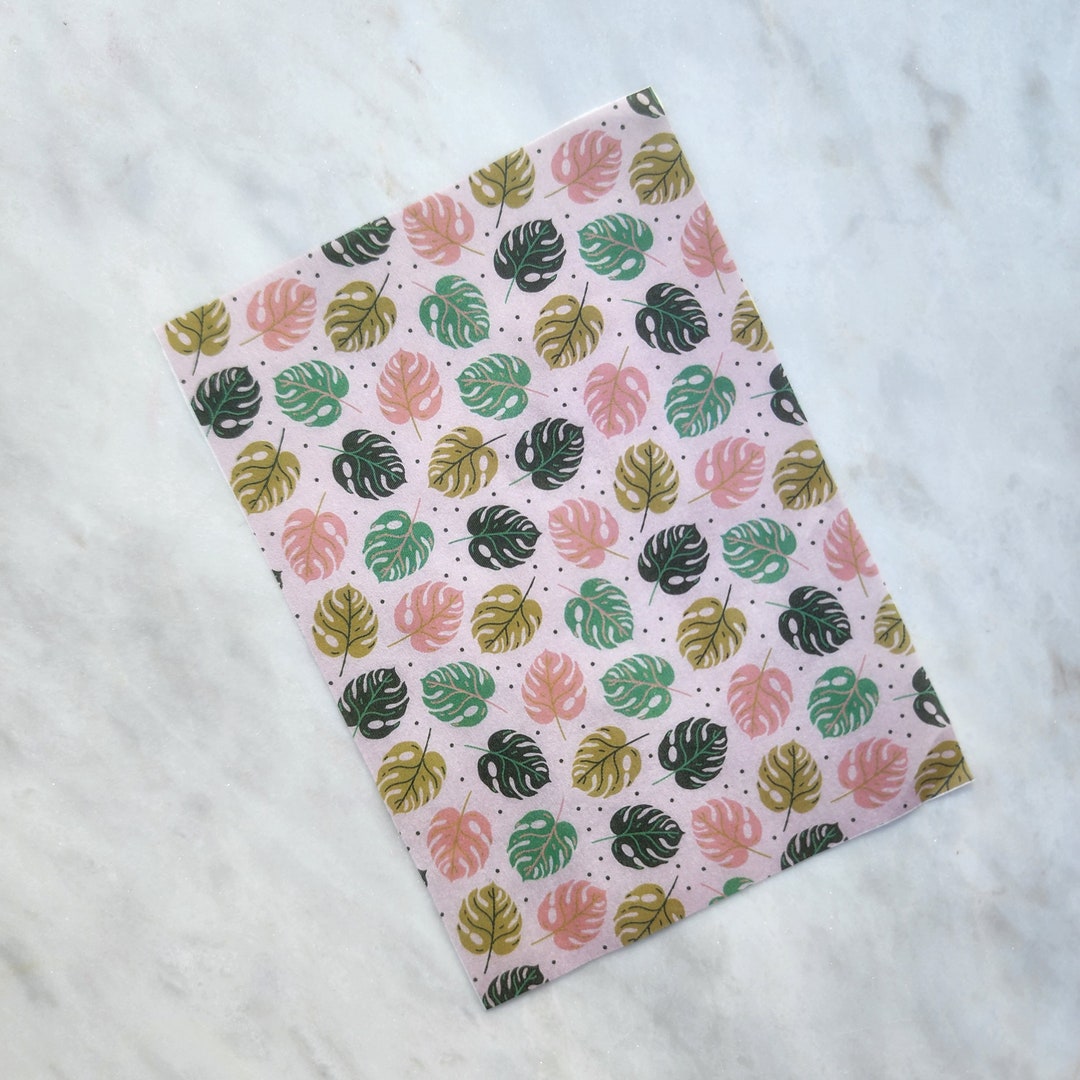 Watersoluble Transfer Paper for Polymer Clay Craft tropical Monstera
