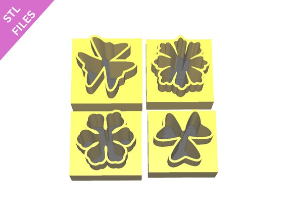 STL clay micro cutters files for 3D printing Sharp earring cutters Botanic Floral Flower petals Leaves Leaf download file for resin machine