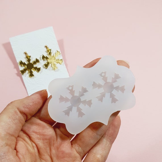 Silicone earrings mold mould for resin and epoxy "Snowflake"