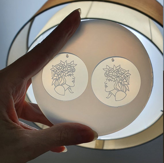 Silicone earrings mold "Woman face" mould for resin and epoxy