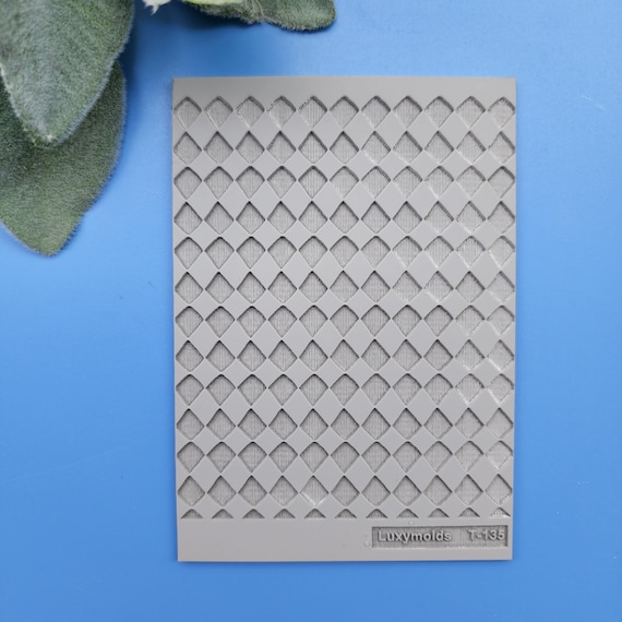 Polymer clay Texture tile Texture mat Clay stamp Polymer clay texture stencils "Rhombus Geometryc" T-135