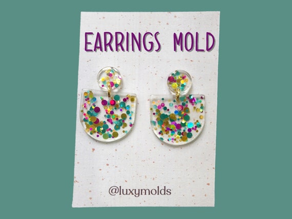 Silicone earrings mold / Silicone epoxy mold / Silicone earring moulds / Silicone UV resin molds / Arch earring silicone jewelry mold