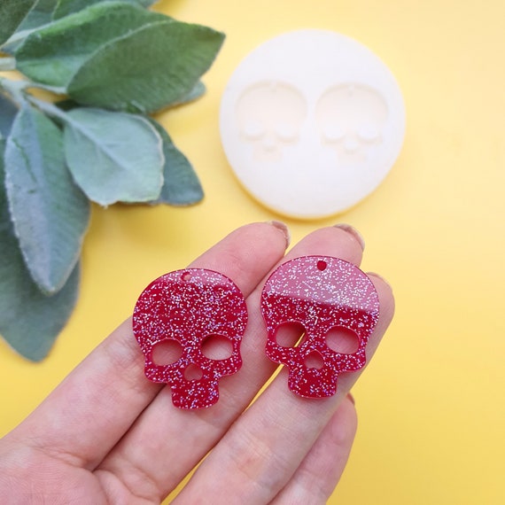 Halloween "Scull" Silicone earrings mold for resin and epoxy