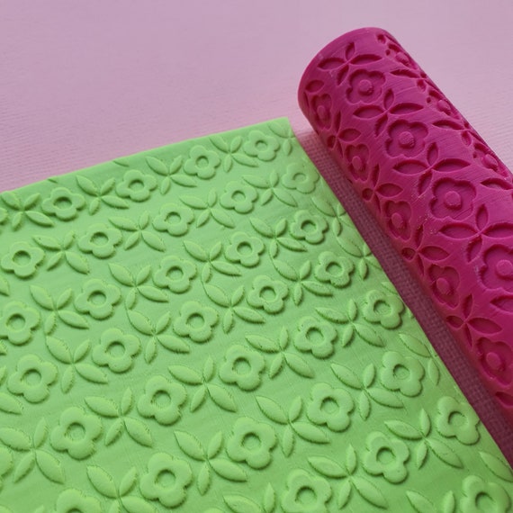 Polymer clay texture roller stamp 3D printed embossing