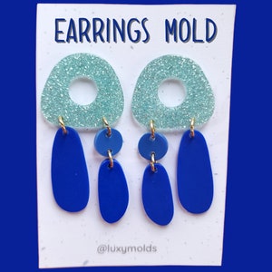 Silicone earrings mold / Silicone epoxy mold / Silicone UV resin molds / Geometry earrings silicone jewelry mold