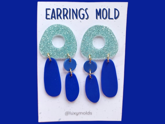 Silicone earrings mold / Silicone epoxy mold / Silicone UV resin molds / Geometry earrings silicone jewelry mold