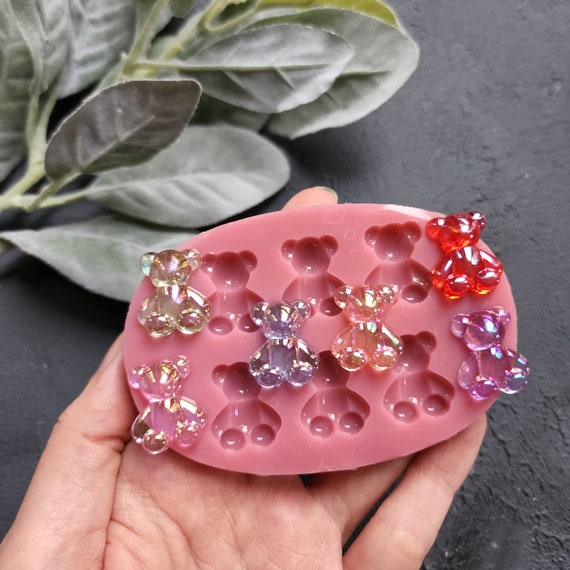 Silicone earrings mold / Silicone epoxy mold / Silicone stud earring moulds / Silicone UV resin molds / Teddy bear jewelry mold/ Clay tool