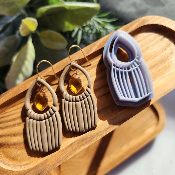 Polymer Clay cutters Macrame Raffia Earrings molds Polymer clay tools sharp cutter stamp Jewelry stud earrings cutters Boho cutters