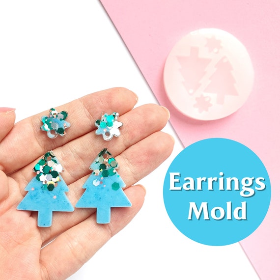 Silicone earring mold "Christmas Tree Star" Clear mold for resin and epoxy