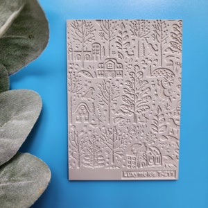 Polymer Clay Texturkachel Texturmatte Clay Stempel Polymer Clay Texture Schablonen &quot;Winter Urlaub Waldtiere Weihnachten&quot; T-211
